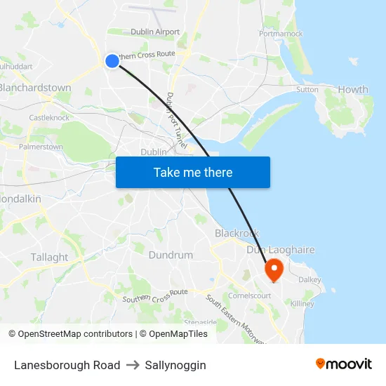 Lanesborough Road to Sallynoggin map