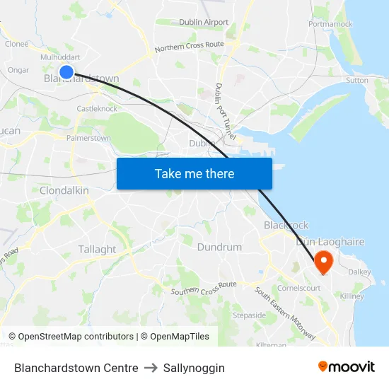 Blanchardstown Centre to Sallynoggin map