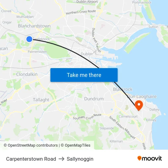Carpenterstown Road to Sallynoggin map