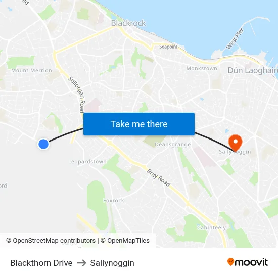 Blackthorn Drive to Sallynoggin map