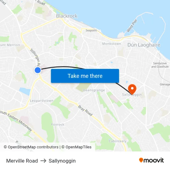 Merville Road to Sallynoggin map