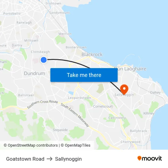 Goatstown Road to Sallynoggin map