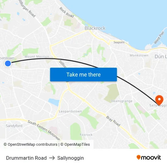 Drummartin Road to Sallynoggin map