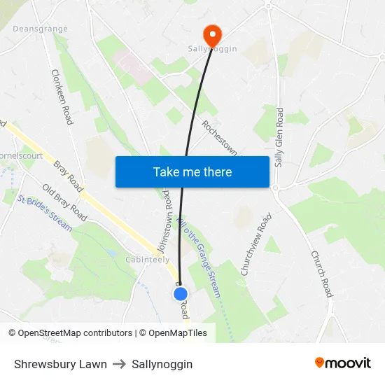 Shrewsbury Lawn to Sallynoggin map