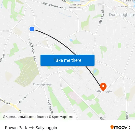 Rowan Park to Sallynoggin map
