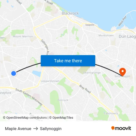 Maple Avenue to Sallynoggin map