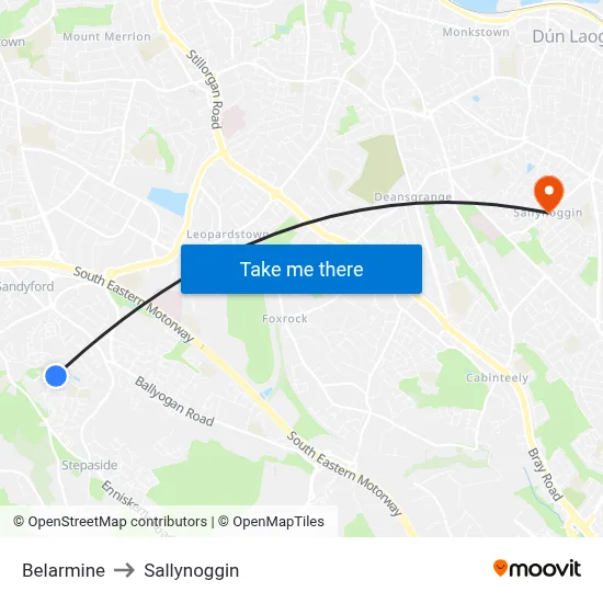 Belarmine to Sallynoggin map