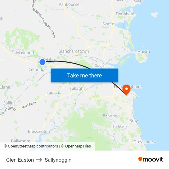 Glen Easton to Sallynoggin map