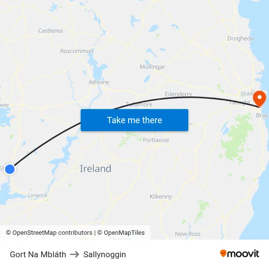 Gort Na Mbláth to Sallynoggin map