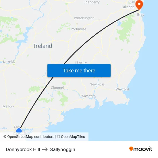 Donnybrook Hill to Sallynoggin map