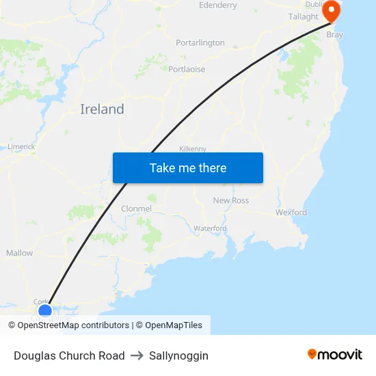 Douglas CH Rd to Sallynoggin map