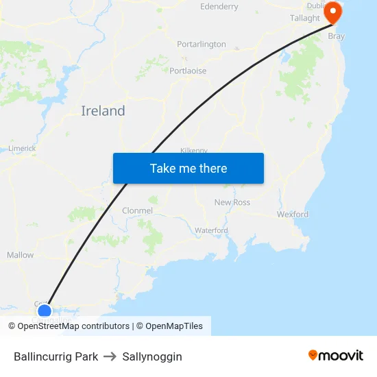 Ballincurrig Pk to Sallynoggin map