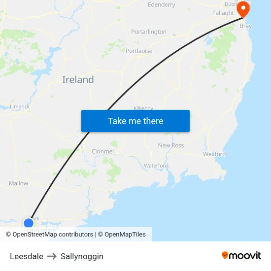 Leesdale to Sallynoggin map