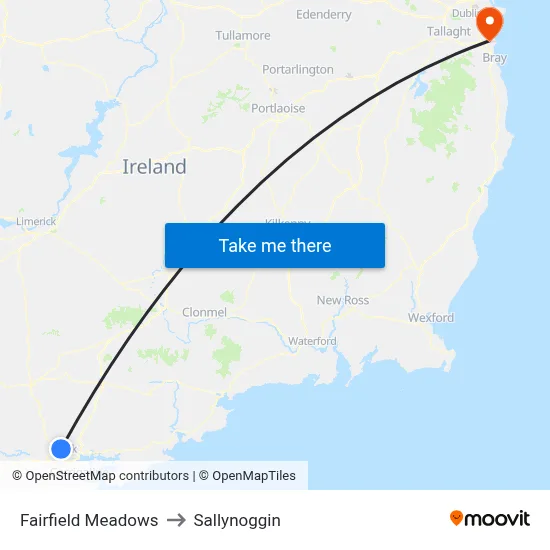 Fairfield Meadows to Sallynoggin map