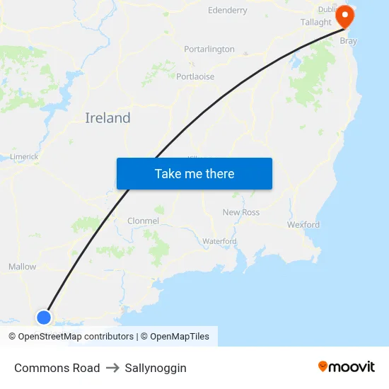 Commons Road to Sallynoggin map