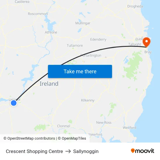Crescent Shopping Centre to Sallynoggin map