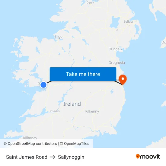 Saint James Road to Sallynoggin map