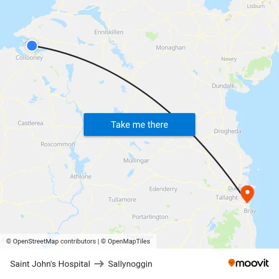 Saint John's Hospital to Sallynoggin map