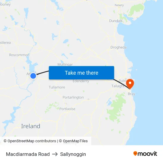 Macdiarmada Road to Sallynoggin map