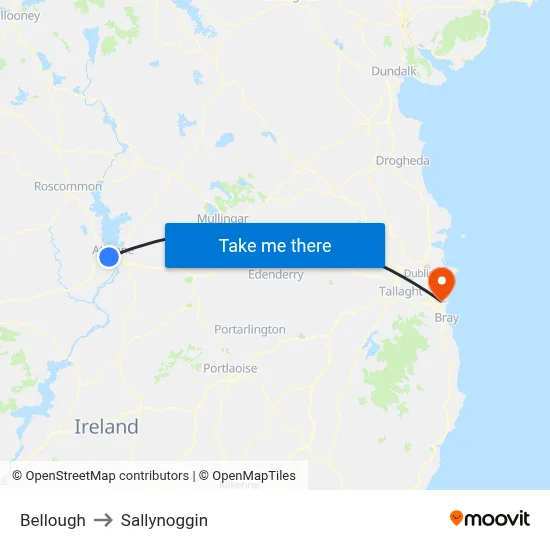 Bellough to Sallynoggin map
