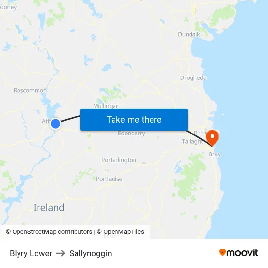 Blyry Lower to Sallynoggin map