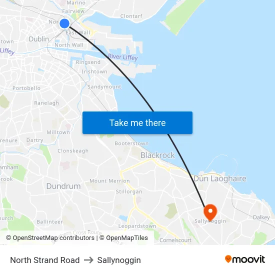 North Strand Road to Sallynoggin map