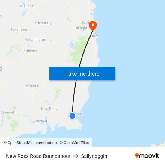 New Ross Road Roundabout to Sallynoggin map