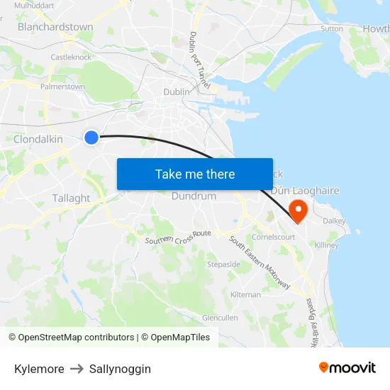 Kylemore to Sallynoggin map