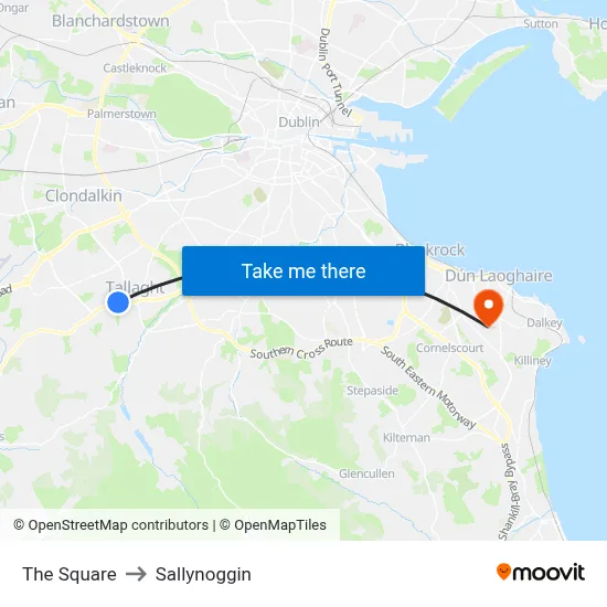 The Square to Sallynoggin map