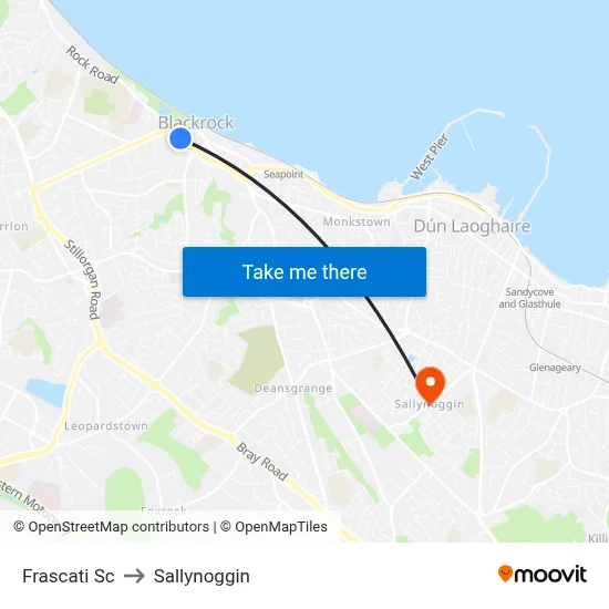 Frascati Sc to Sallynoggin map