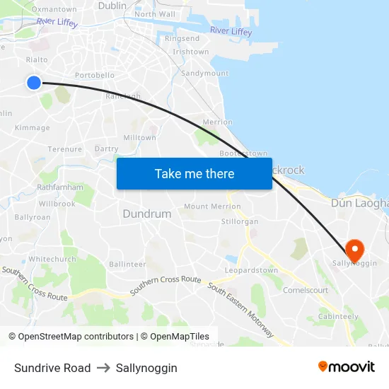 Sundrive Road to Sallynoggin map
