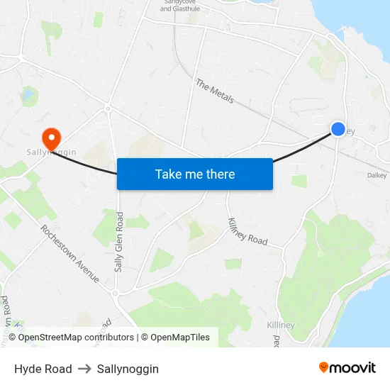 Hyde Road to Sallynoggin map