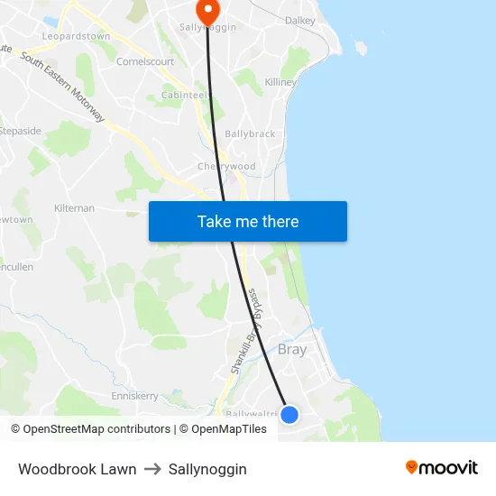 Woodbrook Lawn to Sallynoggin map