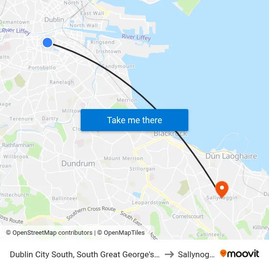 Dublin City South, South Great George's Street to Sallynoggin map