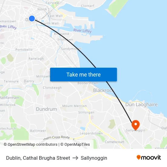 Dublin, Cathal Brugha Street to Sallynoggin map
