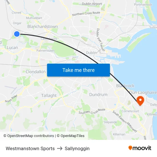 Westmanstown Sports to Sallynoggin map