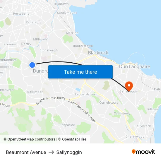 Beaumont Avenue to Sallynoggin map
