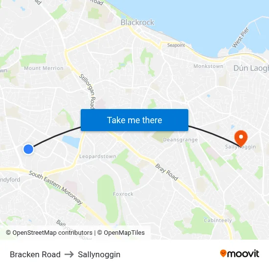 Bracken Road to Sallynoggin map