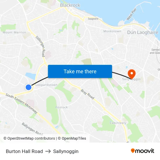 Burton Hall Road to Sallynoggin map