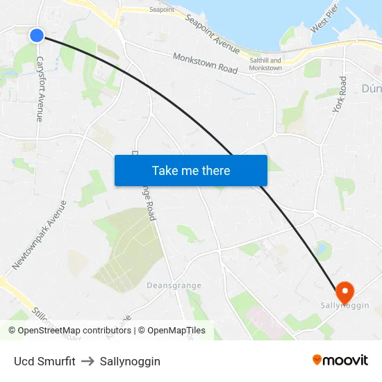 Ucd Smurfit to Sallynoggin map
