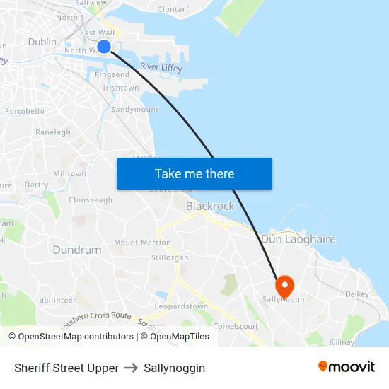 Sheriff Street Upper to Sallynoggin map