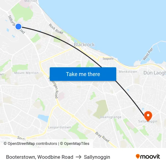 Booterstown, Woodbine Road to Sallynoggin map