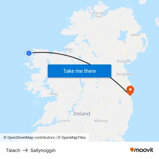 Talach to Sallynoggin map