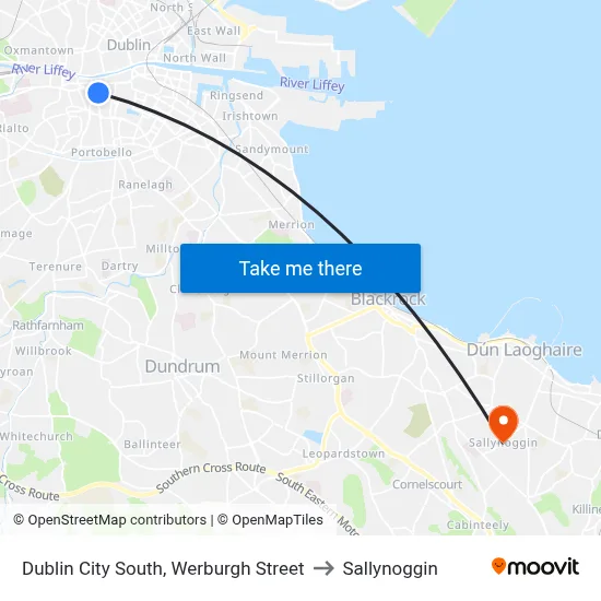 Dublin City South, Werburgh Street to Sallynoggin map