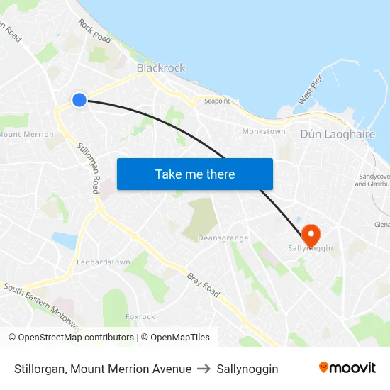 Stillorgan, Mount Merrion Avenue to Sallynoggin map