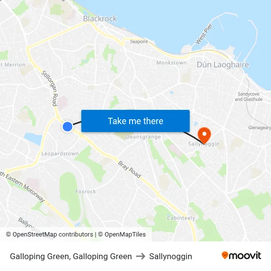 Galloping Green, Galloping Green to Sallynoggin map