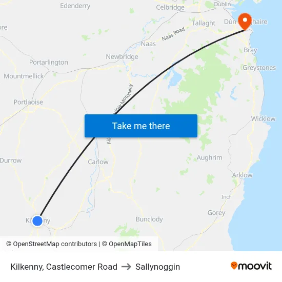 Kilkenny, Castlecomer Road to Sallynoggin map