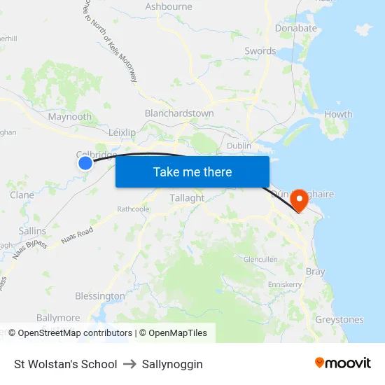 St Wolstan's School to Sallynoggin map