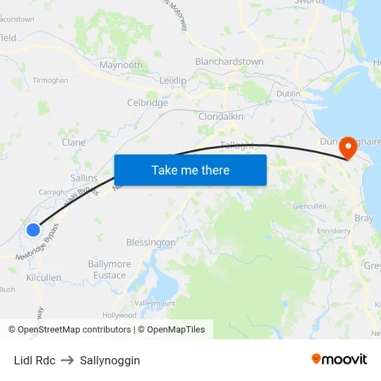 Lidl Rdc to Sallynoggin map