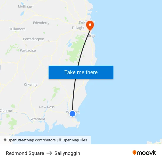 Redmond Square to Sallynoggin map